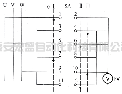 LW5-15/YH3型線電壓轉(zhuǎn)換開關接線圖