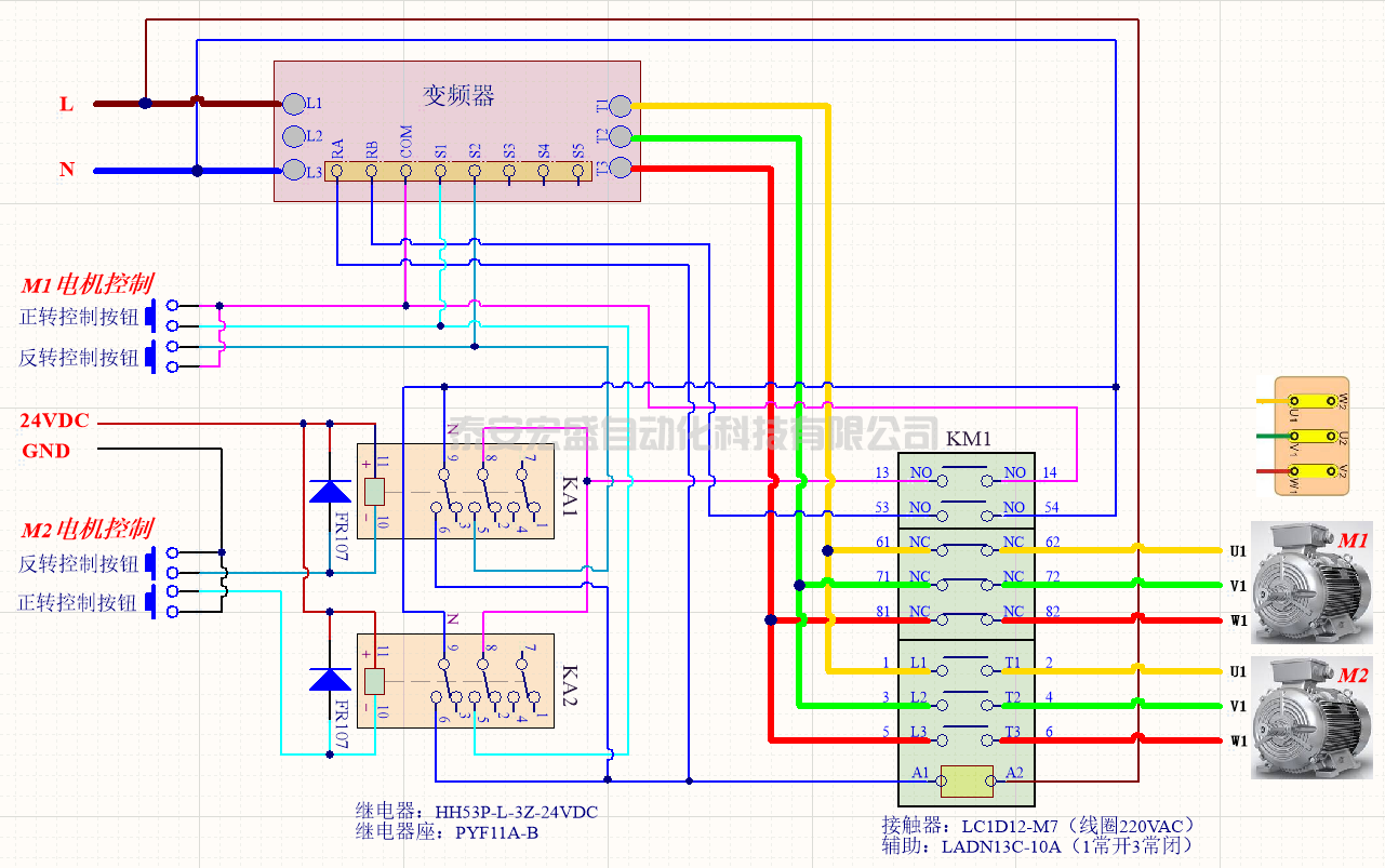 簡單的改動，實現(xiàn)一個變頻器分別獨立拖動兩個電機，老板高不高興